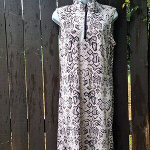 IBKUL Golf Dress M Snake Print Zip Neck